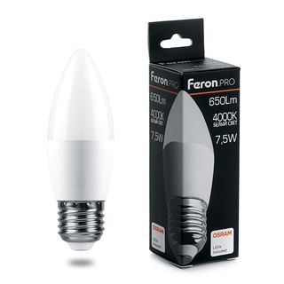 Лампа светодиодная 7.5W 230V E27 4000K C37 