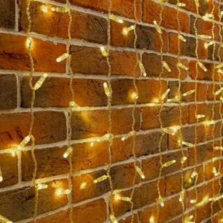 Гирлянда Занавес 2х9м 1200 LED ТЕПЛЫЙ БЕЛЫЙ прозрачный ПВХ IP65 эффект мерцания 230В соединяется, ну