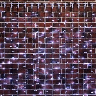Занавес 2х9м 1200 LED БЕЛЫЙ прозрачный ПВХ IP65 эффект мерцания 230В соединяется, нужен блок 303-500