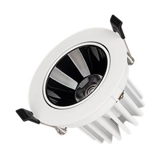 Светильник MS-FORECAST-BUILT-TURN-R102-12W Warm3000 (WH-BK, 32 deg, 230V) (IP20 Металл, 5 л